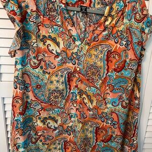 SHEIN Vibrant Paisley Print Blouse